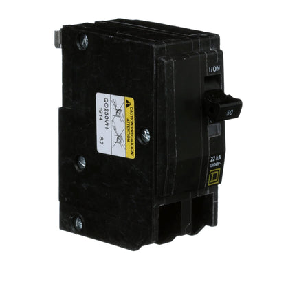 Square D QO250VH Circuit Breaker 120/240V 50A 2P 22kA@120V Plug-In QO Series