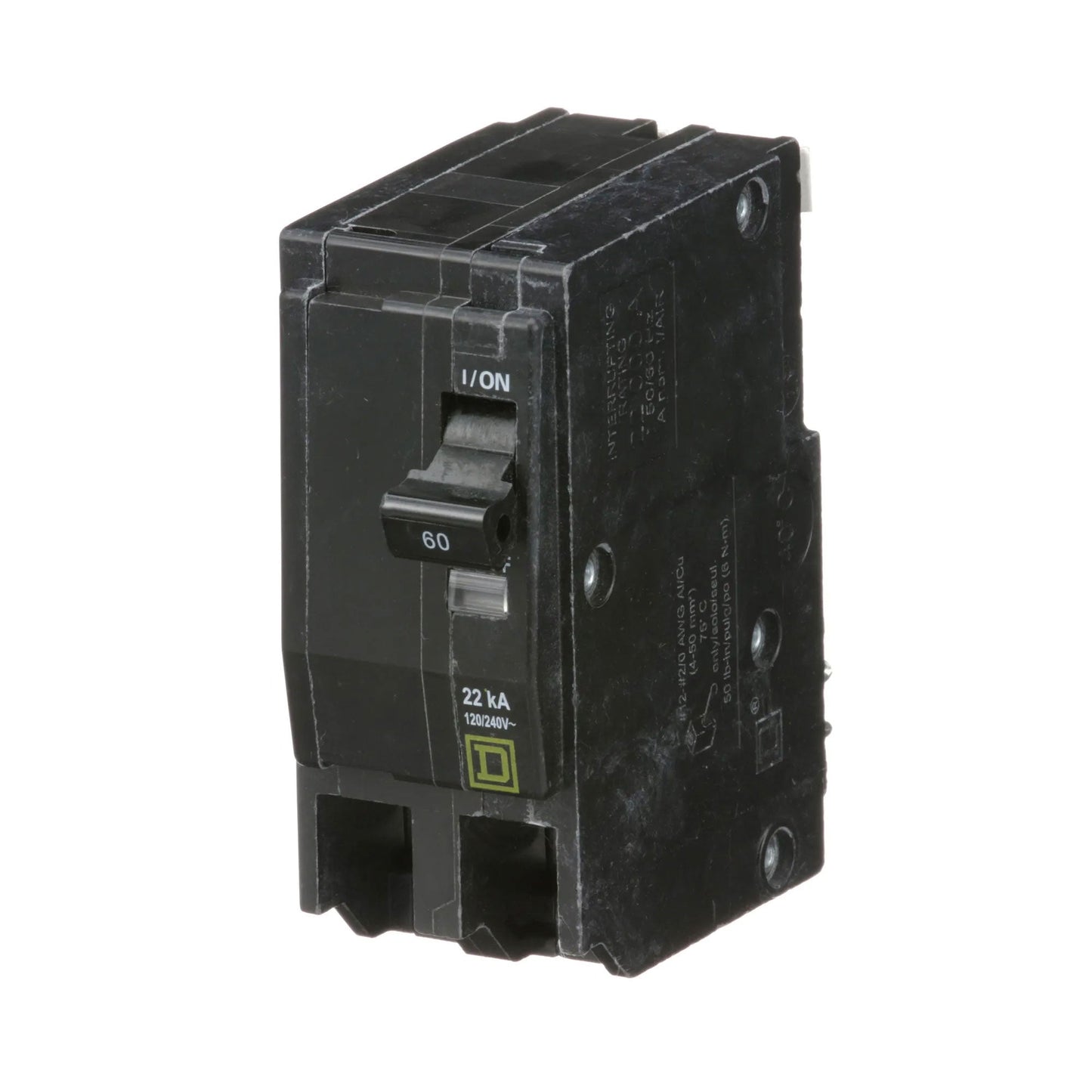 Square D QO260VH Circuit Breaker 120/240V 60A 2P 22kA@120V Plug-In QO Series