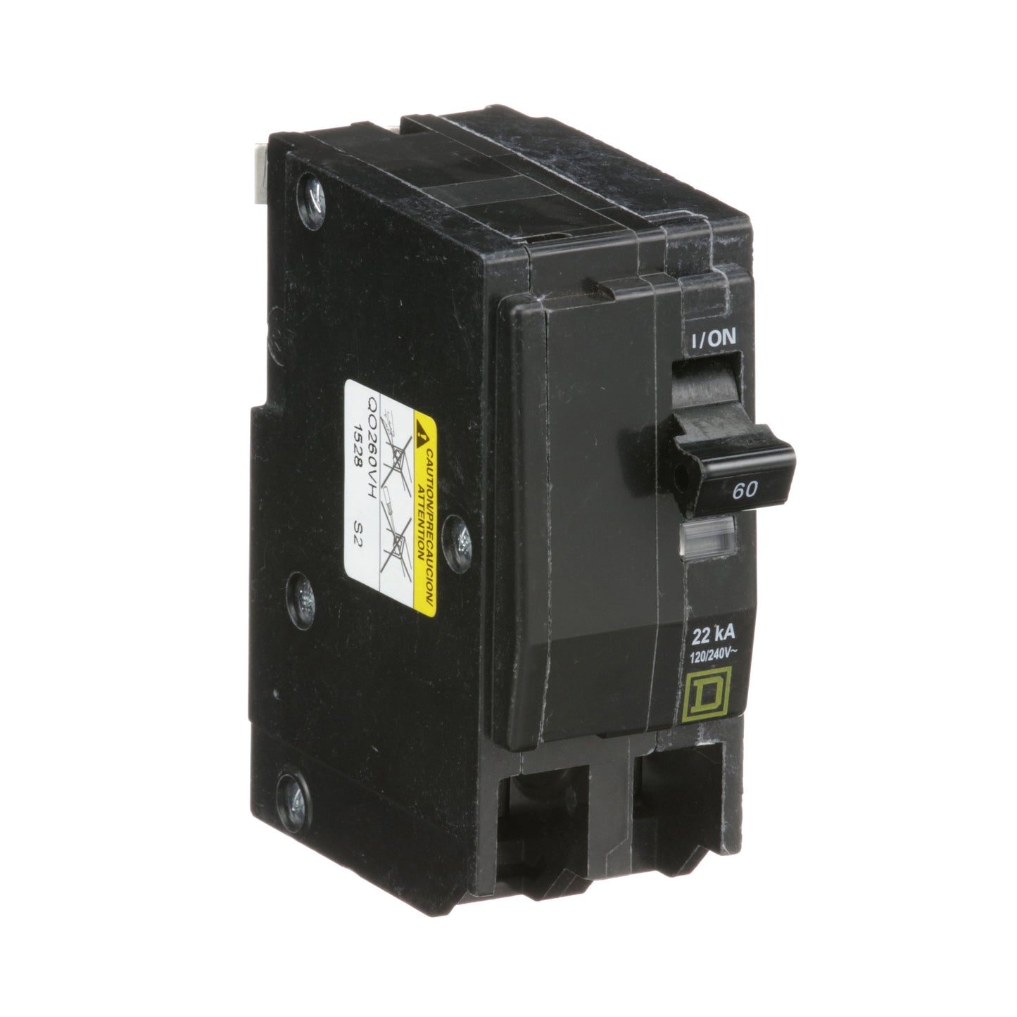 Square D QO260VH Circuit Breaker 120/240V 60A 2P 22kA@120V Plug-In QO Series