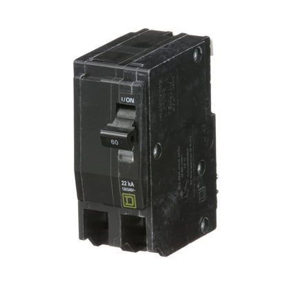 Square D QO260VH Circuit Breaker 120/240V 60A 2P 22kA@120V Plug-In QO Series