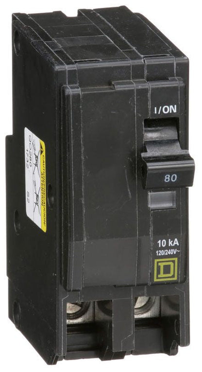 Square D QO280 Circuit Breaker 120/240V 80A 2P 10kA@240V Plug-In QO Series