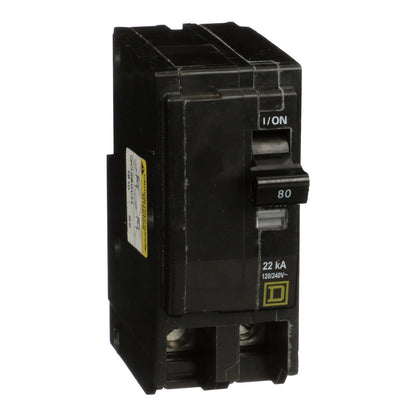 Square D QO280VH Circuit Breaker | 120/240V 80A 2P 22kA@120V Plug-In QO Series