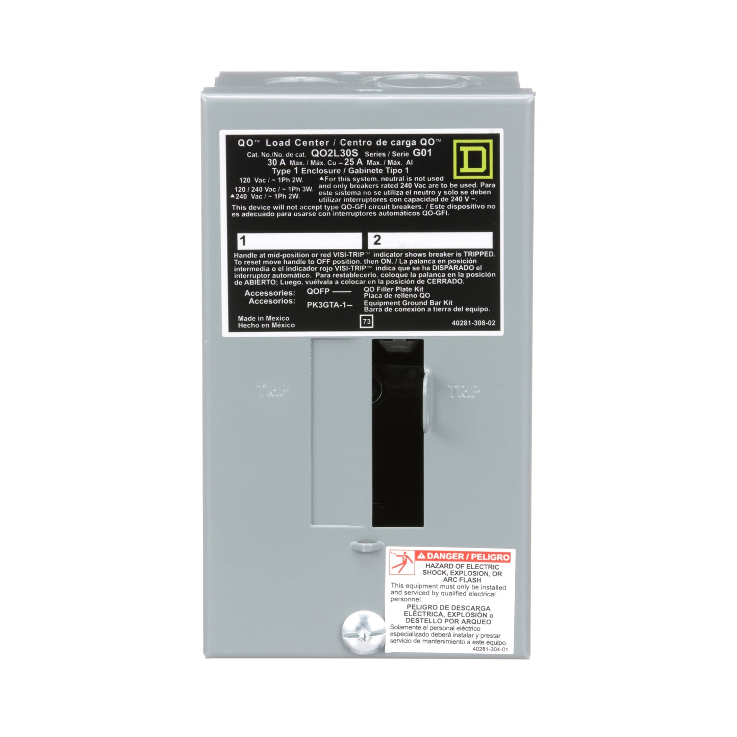 Square D QO2L30S Load Center | 120/240V AC 30A 1-Phase QO Series