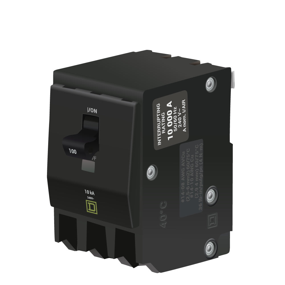Square D QO3100 Circuit Breaker | 240V 100A 3P 10kA@240V Plug-In QO Series