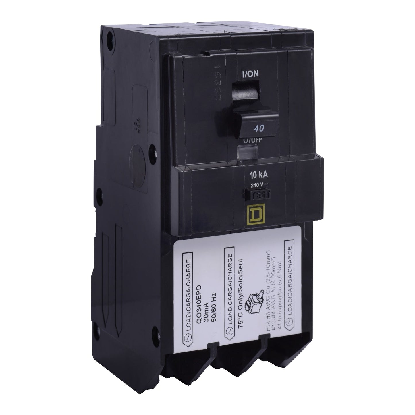 Square D QO340EPD Circuit Breaker | 120V 40A 3P Plug-In 10kA@120V QOB Series