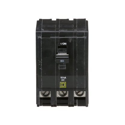 Square D QO380 Circuit Breaker | 240V 80A 3P 10kA@240V Plug-In QO Series