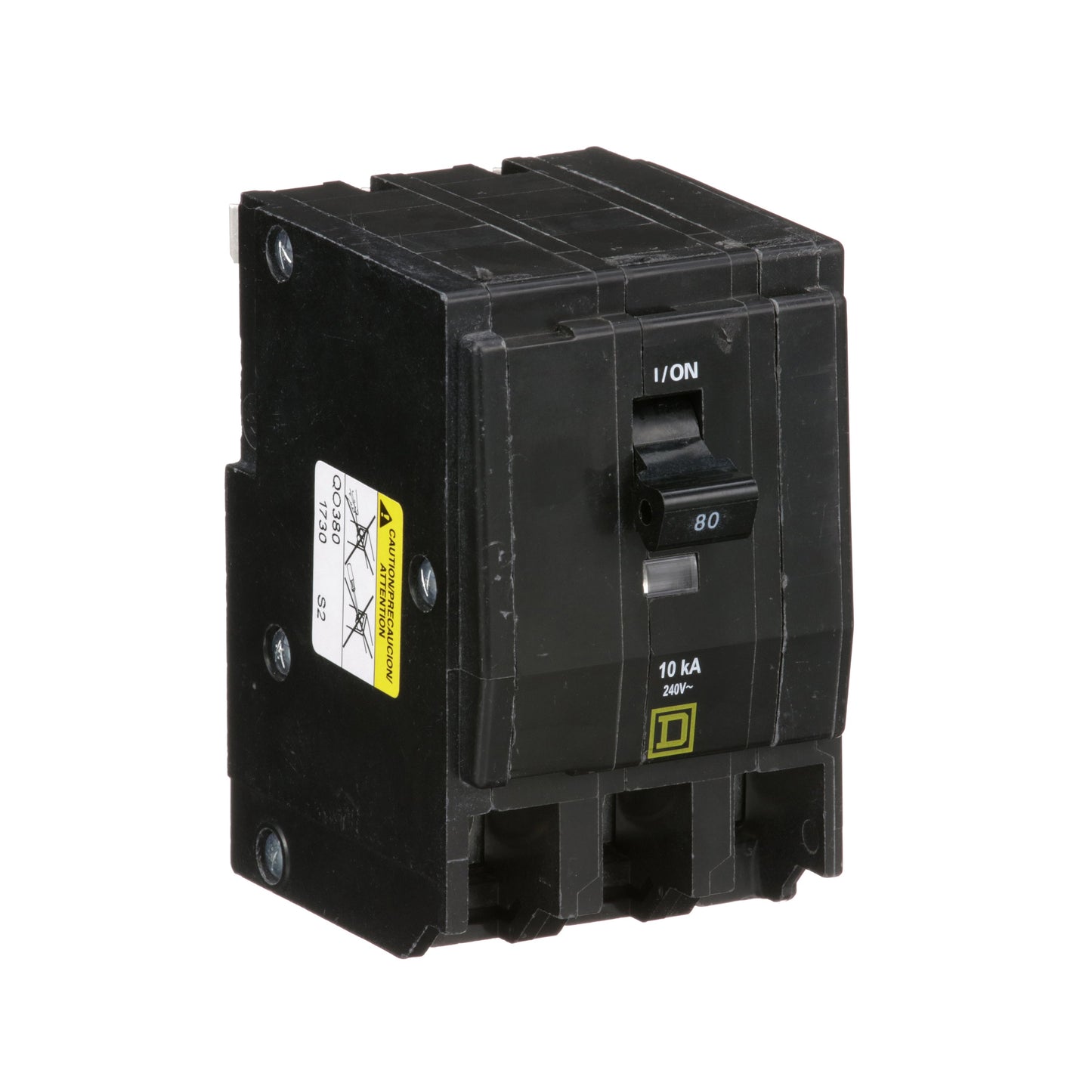Square D QO380 Circuit Breaker | 240V 80A 3P 10kA@240V Plug-In QO Series