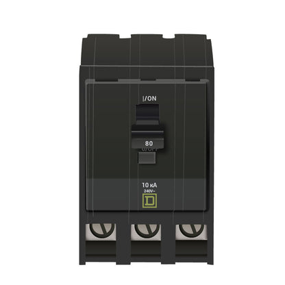 Square D QO380 Circuit Breaker | 240V 80A 3P 10kA@240V Plug-In QO Series