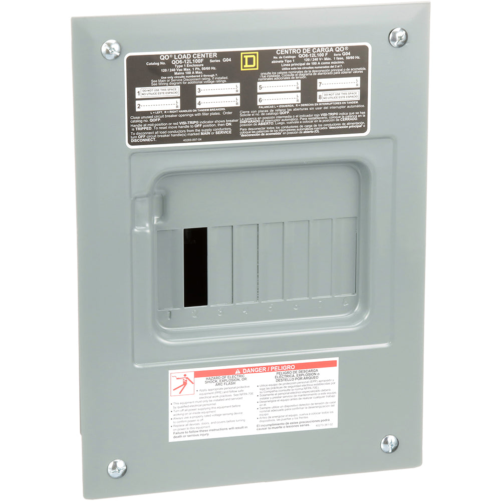 Square D QO612L100F Load Center | 100A 120/240V AC 1-Phase QO Series