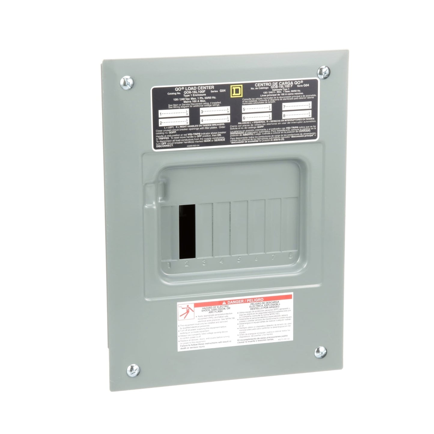 Square D QO816L100F Load Center | 100A 120/240V AC 1-Phase QO Series