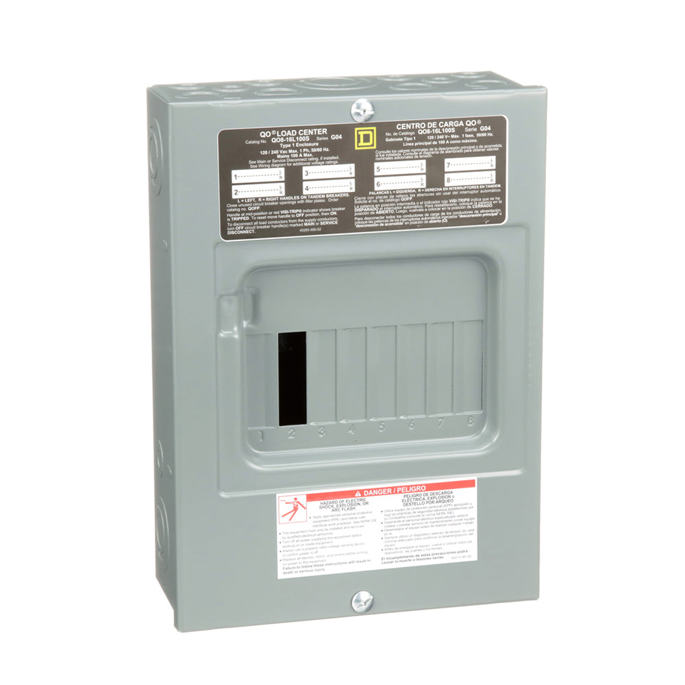 Square D QO816L100S Load Center | 100A 120/240V 1-Phase QO Series