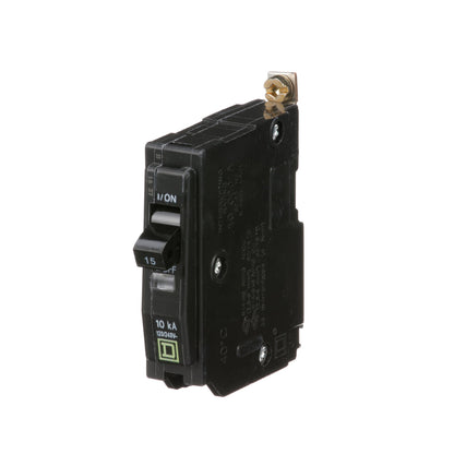 Square D QOB115 Circuit Breaker | 120/240V 15A 1P 10kA@120V Bolt-On QOB Series