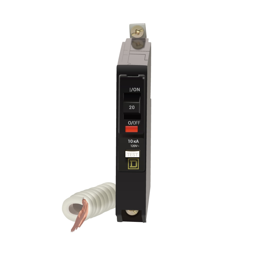 Square D QOB120GFI Circuit Breaker | 120V 20A 1P 10kA@120V Bolt-On GFCI QOB Series