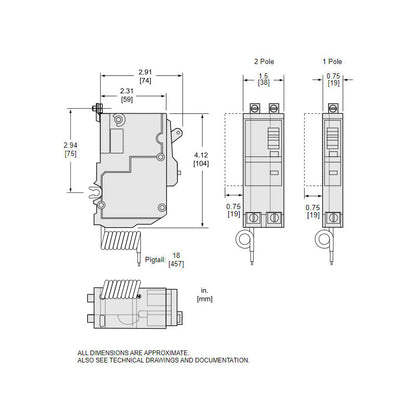 Square D QOB120VHGFI Circuit Breaker | QOB Series QOB 120V 20A