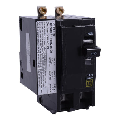Square D QOB21001021 Circuit Breaker 120/240V 100A 2P 10kA@120V Bolt-on QOB Series
