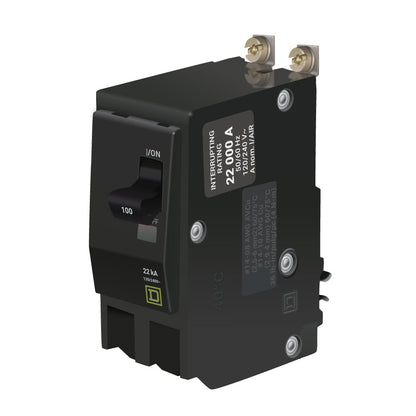 Square D QOB2100VH Circuit Breaker 120/240V 100A 2P 22kA@240V Bolt-on QOB Series