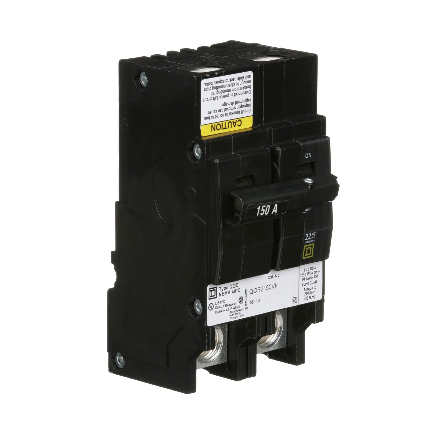 Square D QOB2150VH Circuit Breaker | 120/240V 150A 2P 22kA@240V Bolt-on QOB Series