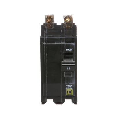 Square D QOB215 Circuit Breaker | 120/240V 15A 2P 10kA@120V Bolt-On QOB Series