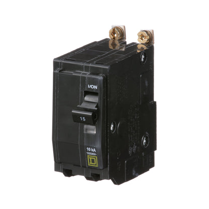 Square D QOB215 Circuit Breaker | 120/240V 15A 2P 10kA@120V Bolt-On QOB Series