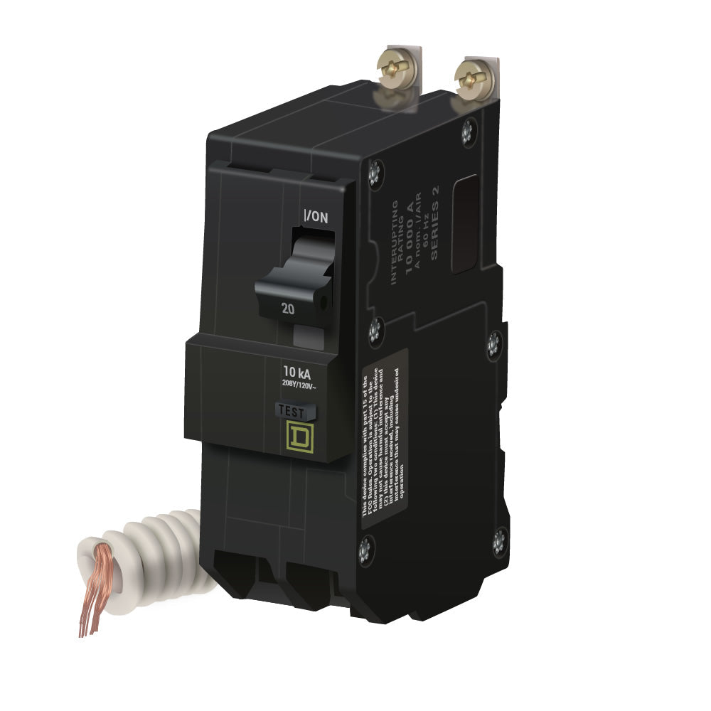 Square D QOB220EPD Circuit Breaker 120/240V 20A 2P 10kA@120V Bolt-on QOB Series
