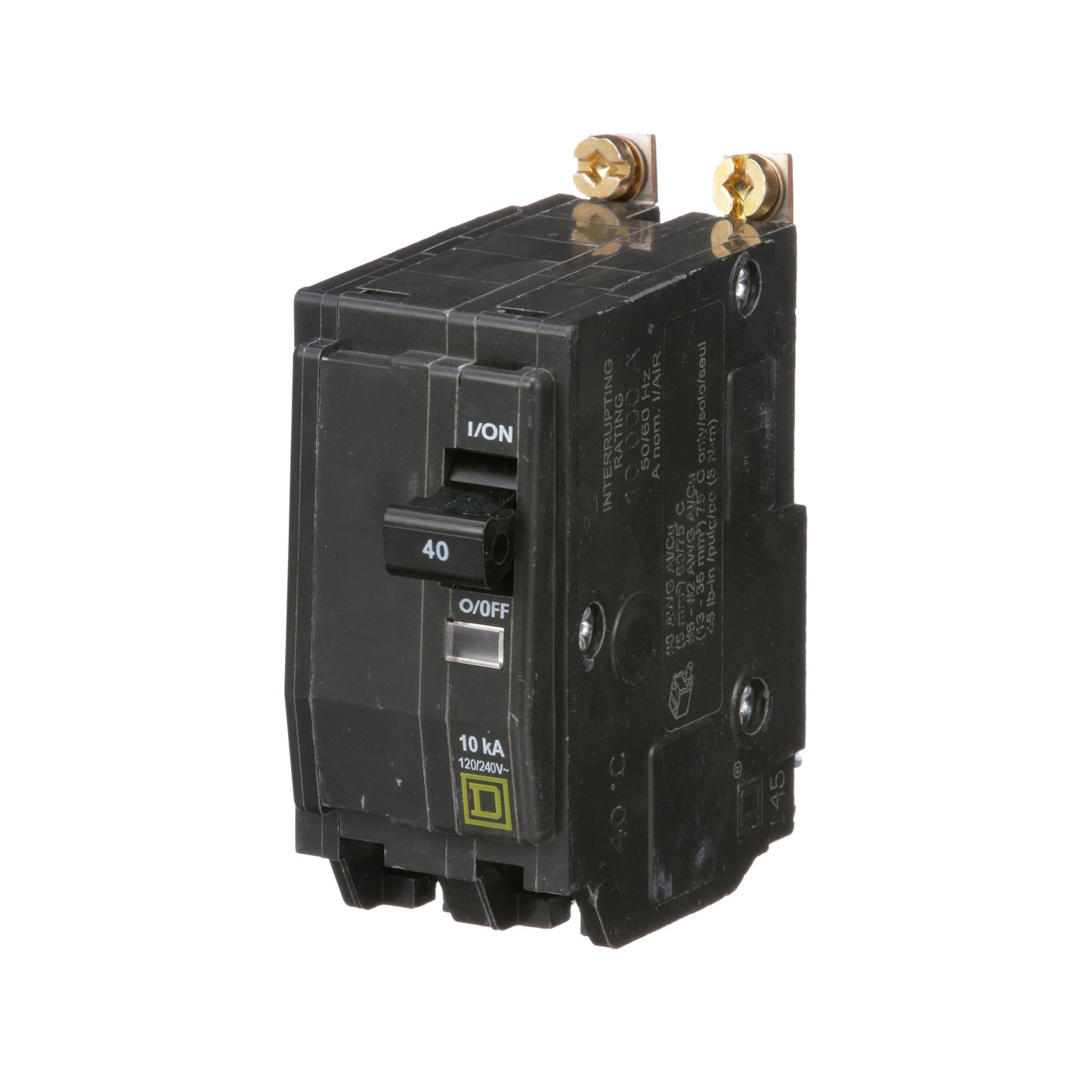 Square D QOB240 Circuit Breaker | 120/240V 40A 2P 10kA@120V Bolt-On QOB Series