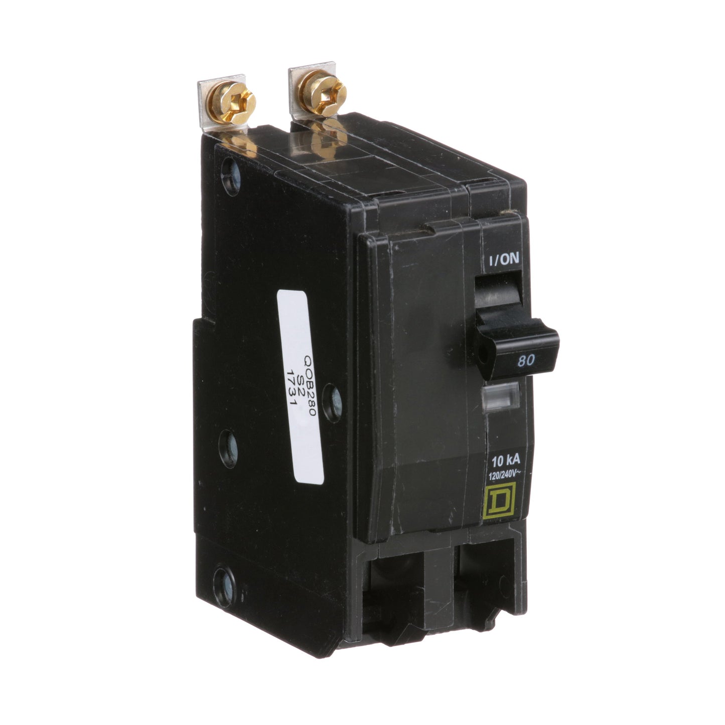 Square D QOB280 Circuit Breaker | 120/240V 80A 2P 10kA@120V Bolt-On QOB Series