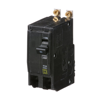 Square D QOB280 Circuit Breaker | 120/240V 80A 2P 10kA@120V Bolt-On QOB Series