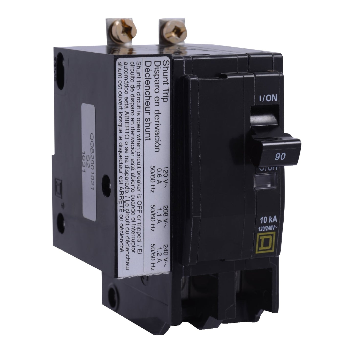 Square D QOB2100VH1021 Circuit Breaker | 240V 100A 2P 22kA@240V Bolt-On QOB Series