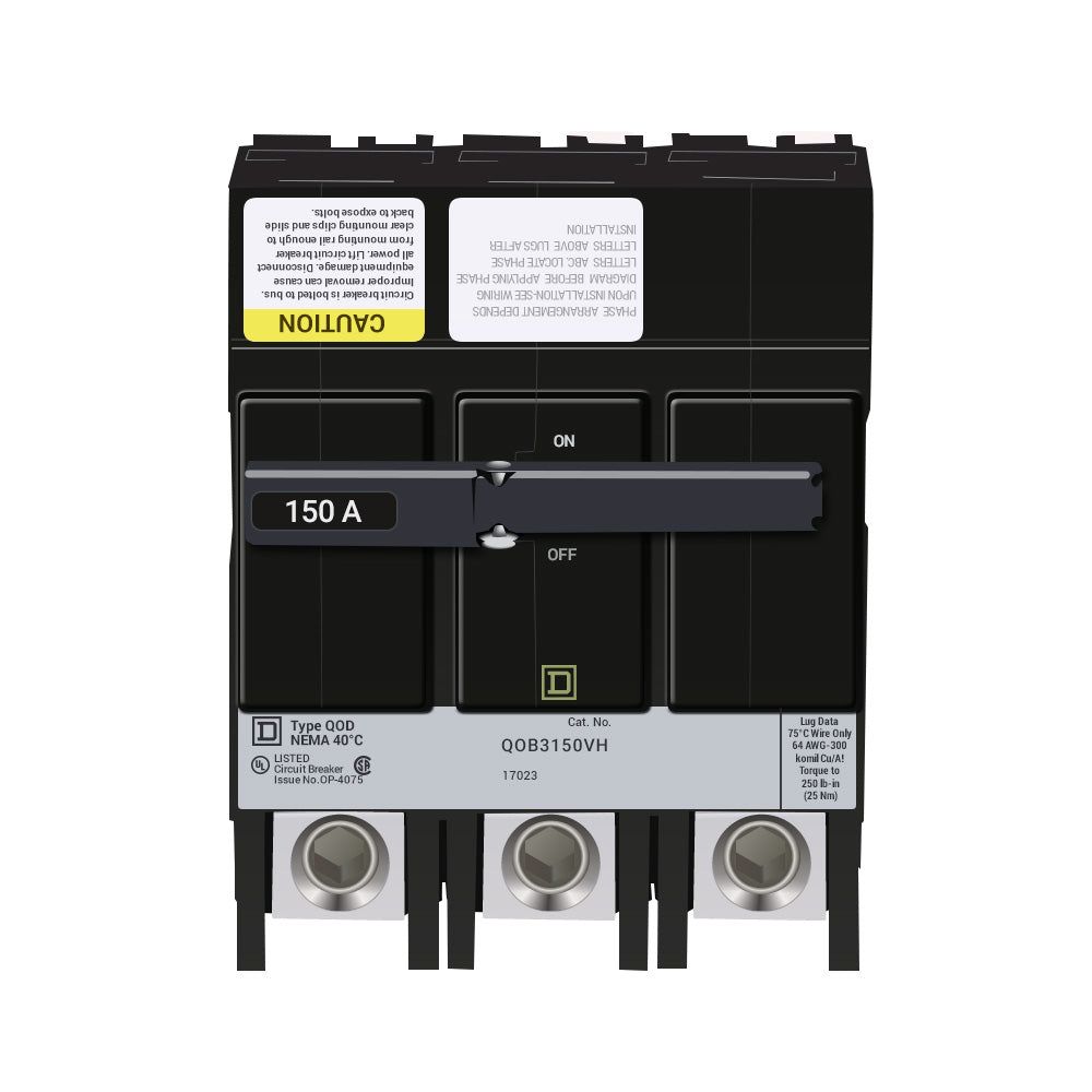 Square D QOB3150VH Circuit Breaker | 240V 150A 3P 22kA@240V Bolt-on QOB