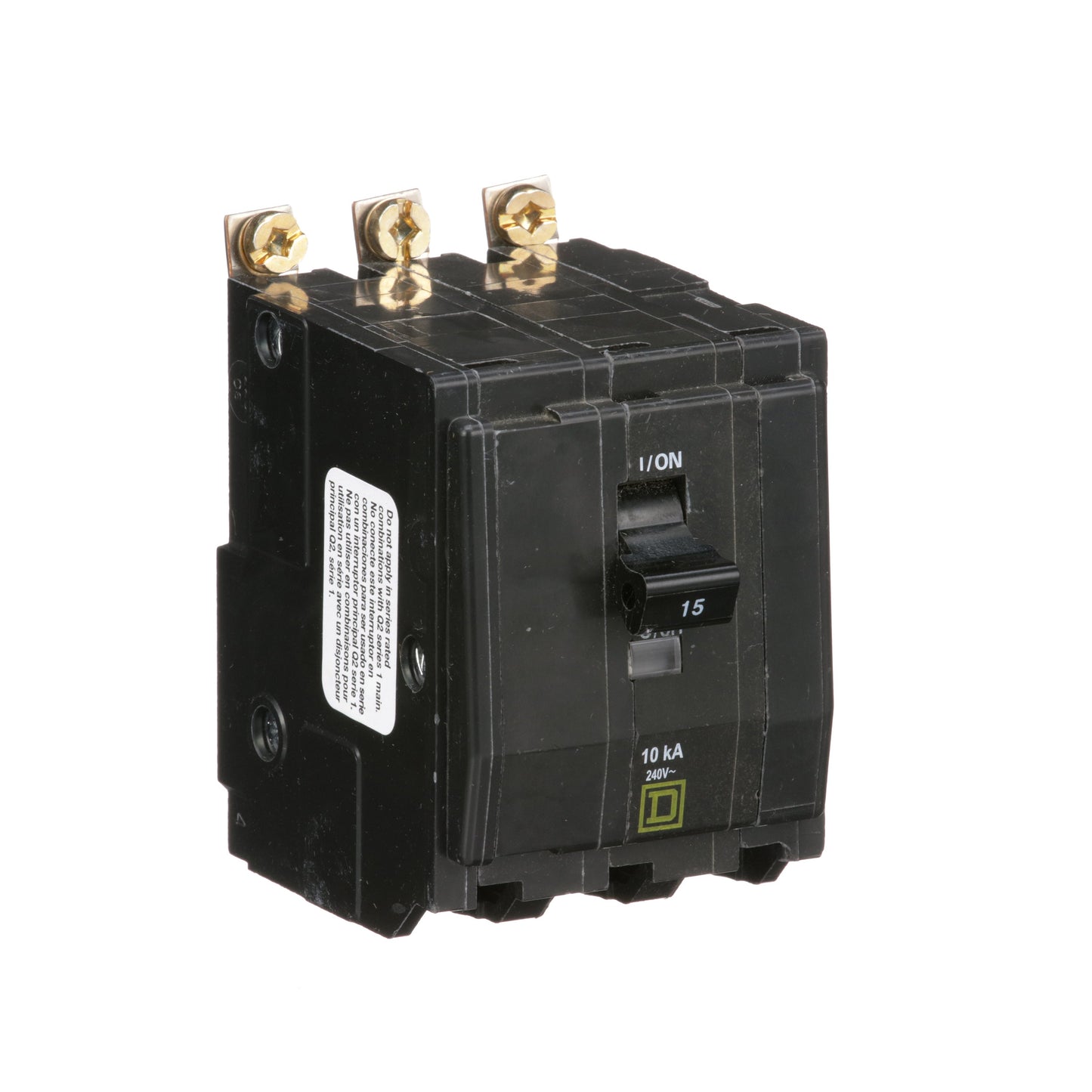 Square D QOB315 Circuit Breaker | 240V 15A 3P 10kA@240V Bolt-On QOB Series