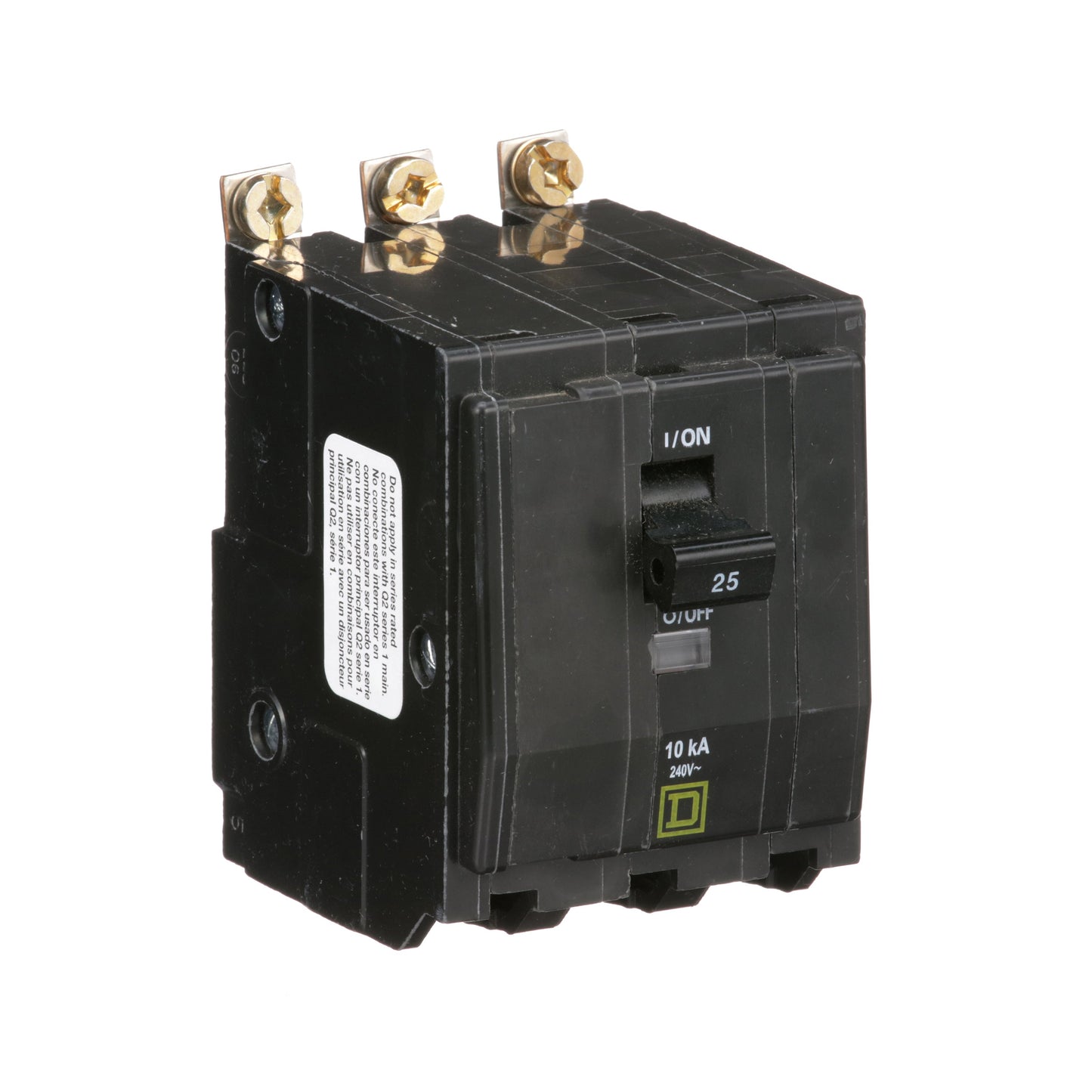 Square D QOB325 Circuit Breaker | 240V 25A 3P 10kA@240V Bolt-on QOB Series