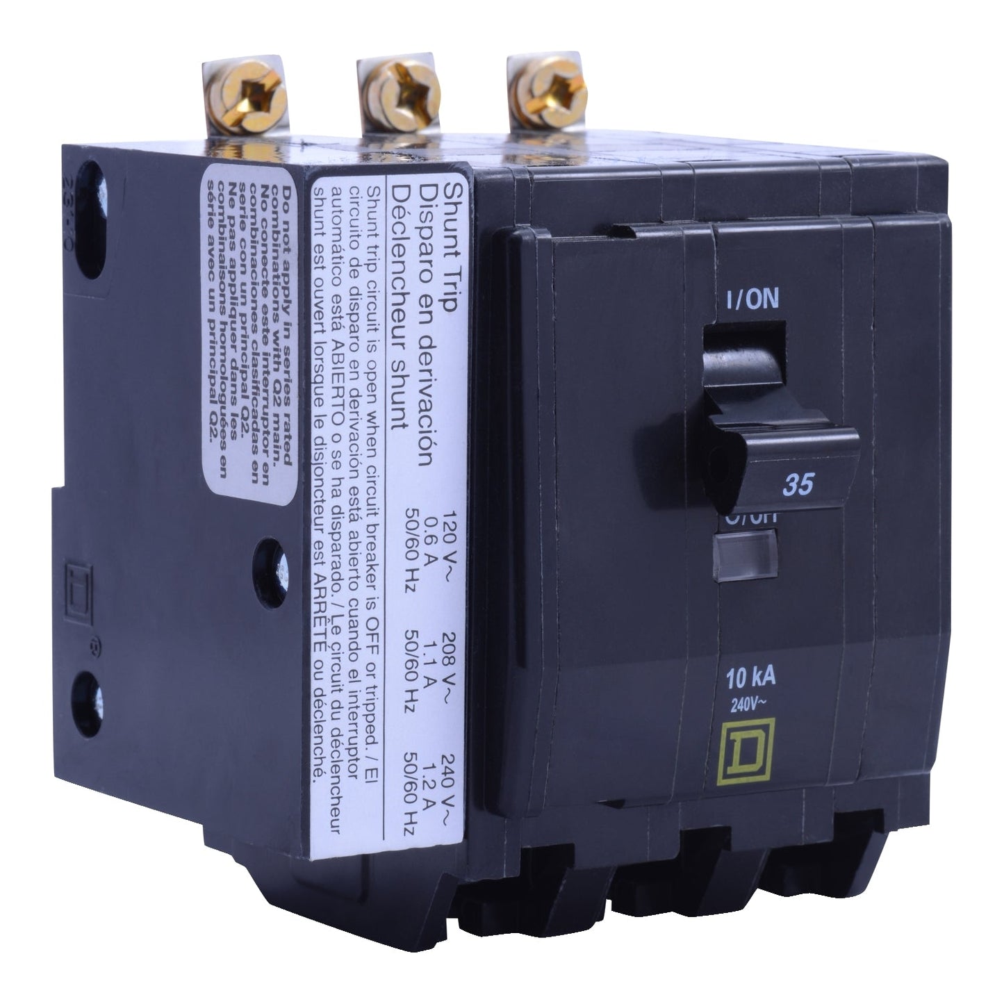 Square D QOB3451021 Circuit Breaker | 240V 45A 3P 10kA@240V Bolt-On QOB Series