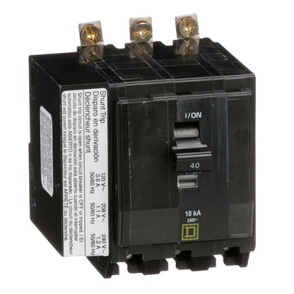 QOB3401021 - Square D Bolt-on 240V 40A 3 pole circuit breaker 10kA@240V - Essential Electric Supply