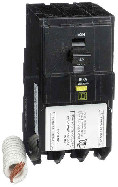 QOB340GFI - Square D Bolt-On 40 Amp 3 Pole Circuit Breaker - Essential Electric Supply