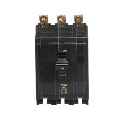 Square D QOB345 Circuit Breaker | 240V 45A 3P 10kA@240V Bolt-On QOB Series