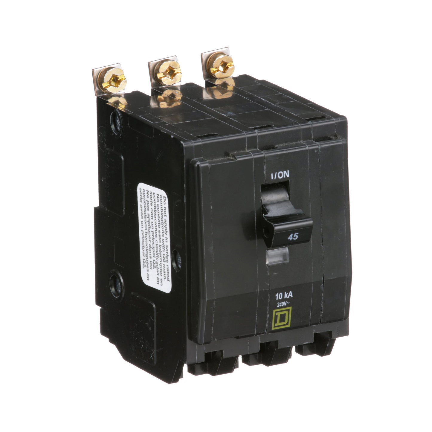 Square D QOB345 Circuit Breaker | 240V 45A 3P 10kA@240V Bolt-On QOB Series