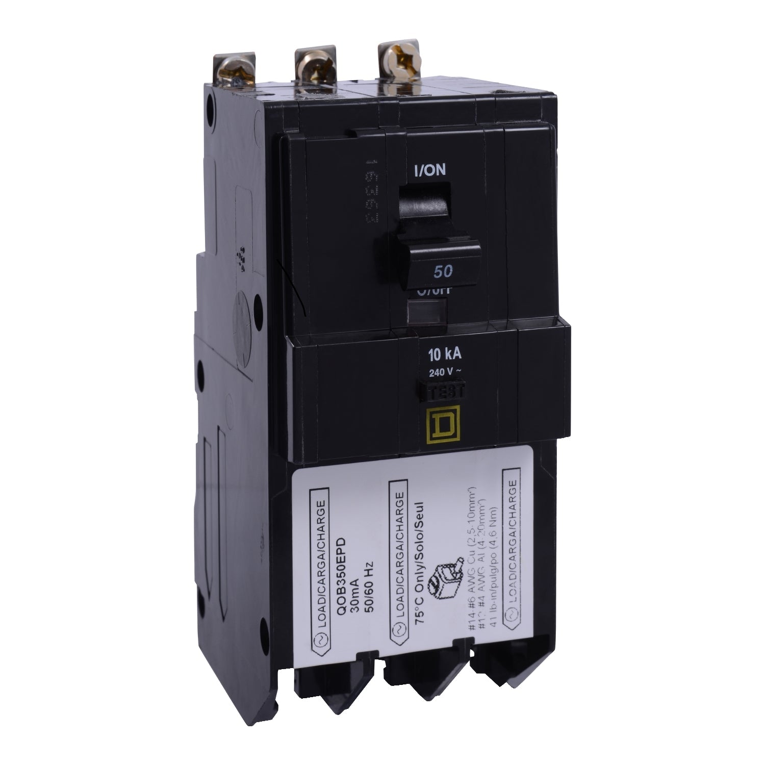 QOB350EPD - Square D Bolt-On 120V 50A 3 pole circuit breaker 10kA@120V - Essential Electric Supply