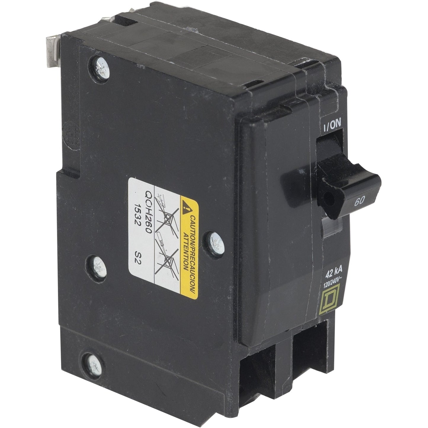 Square D QOH260 Circuit Breaker | 240V 60A 2P 42kA@240V Plug-In QO Series