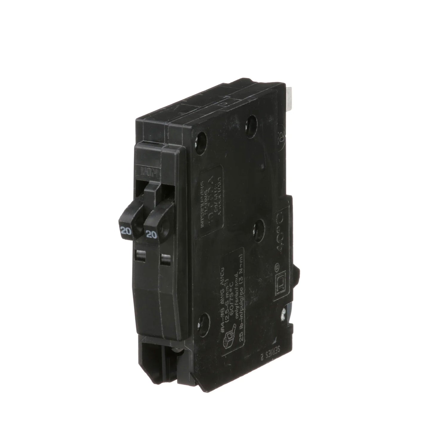 Square D QOT2020 Circuit Breaker | 120/240V 20A 2P 10kA@120V Plug-In QO Series