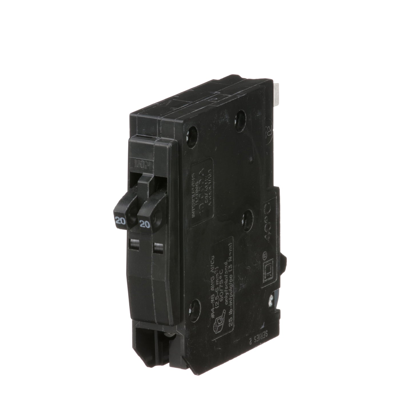 QOT2020 Square D Tandem Mini Circuit Breaker | 120/240V 20A 2P 10kA@120V Plug-In QO Series