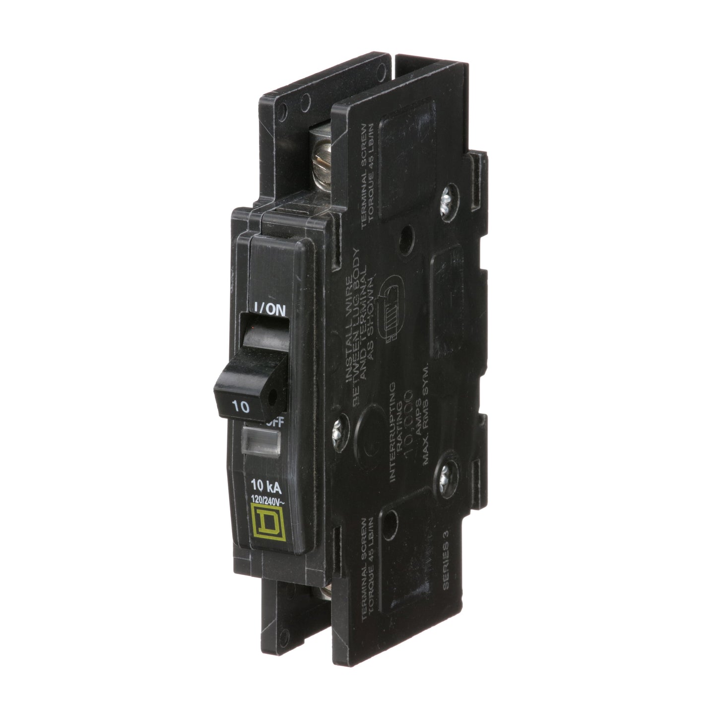 Square D QOU110 Circuit Breaker | 120/240V 10A 1P 10kA@120V Bolt-On QOU Series