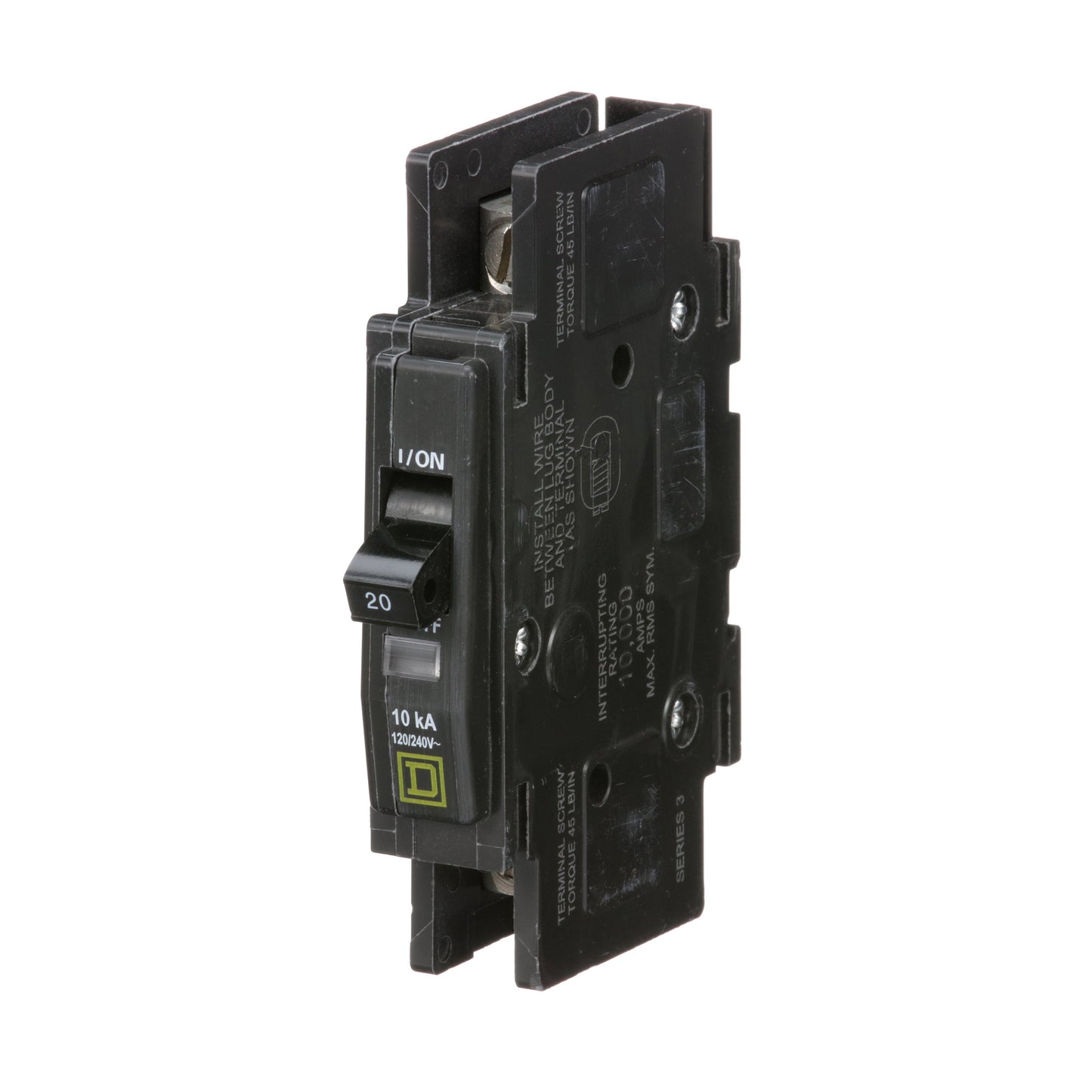 Square D QOU120 Circuit Breaker | 120/240VAC 20A 1P 10kA@120V QOU Series