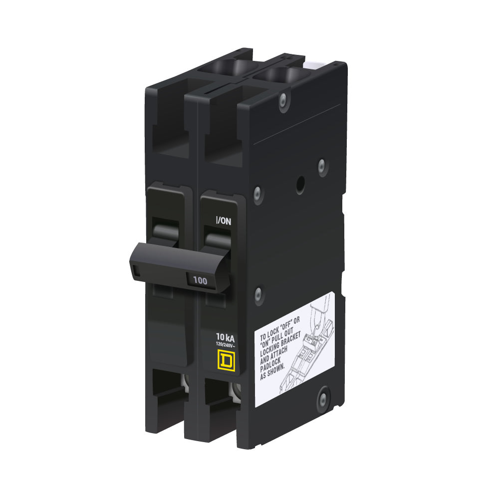 Square D QOU2100 Circuit Breaker | 120/240V 100A 2P 10kA@240V QOU Series