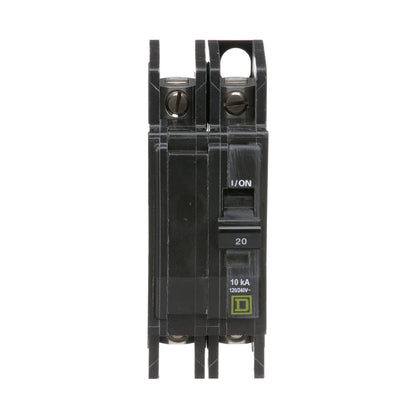 Square D QOU220 Circuit Breaker | 120/240VAC 20A 2P 10kA@240V Bolt-On QOU Series