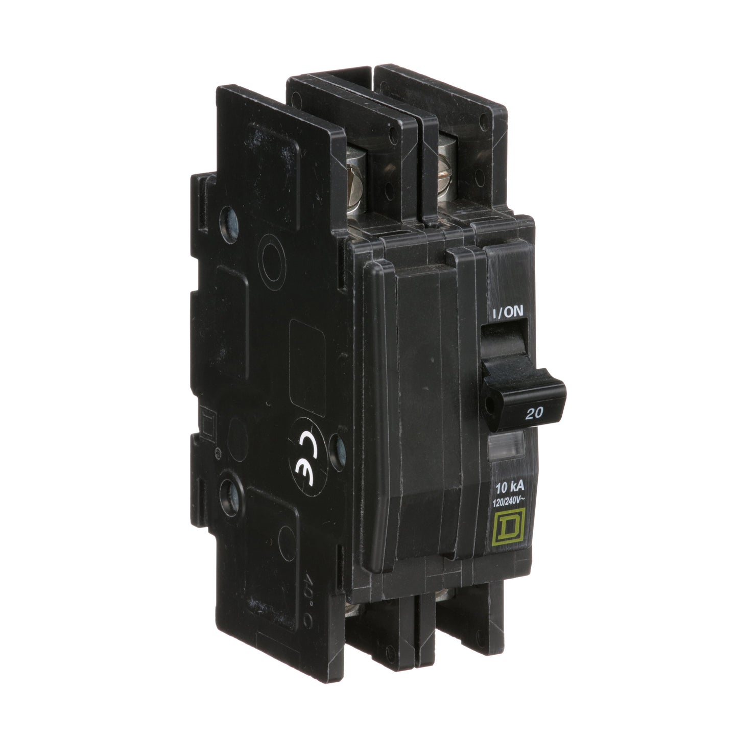 Square D QOU220 Circuit Breaker | 120/240VAC 20A 2P 10kA@240V Bolt-On QOU Series