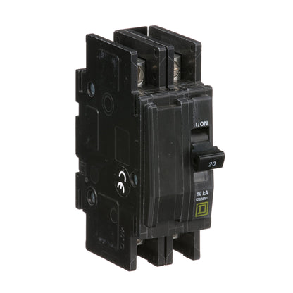 Square D QOU220 Circuit Breaker | 120/240VAC 20A 2P 10kA@240V Bolt-On QOU Series