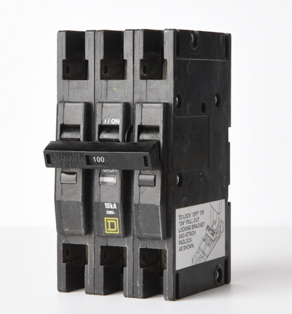Square D QOU3100 Circuit Breaker | 240V 100A 3P 10kA@240V Unit Mount QOU Series