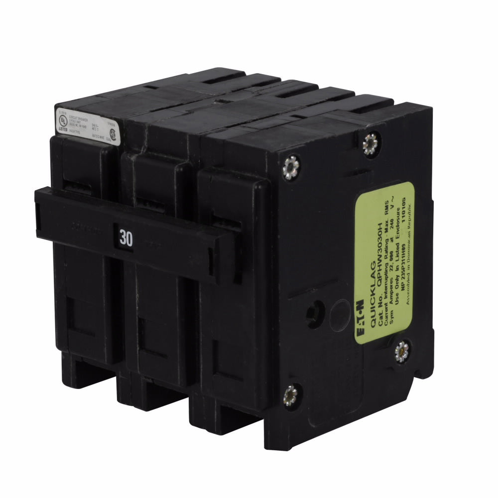 Cutler Hammer QPHW3030H Circuit Breaker | 240V 30A 3P 22kA@240V Plug-In QUICKLAG