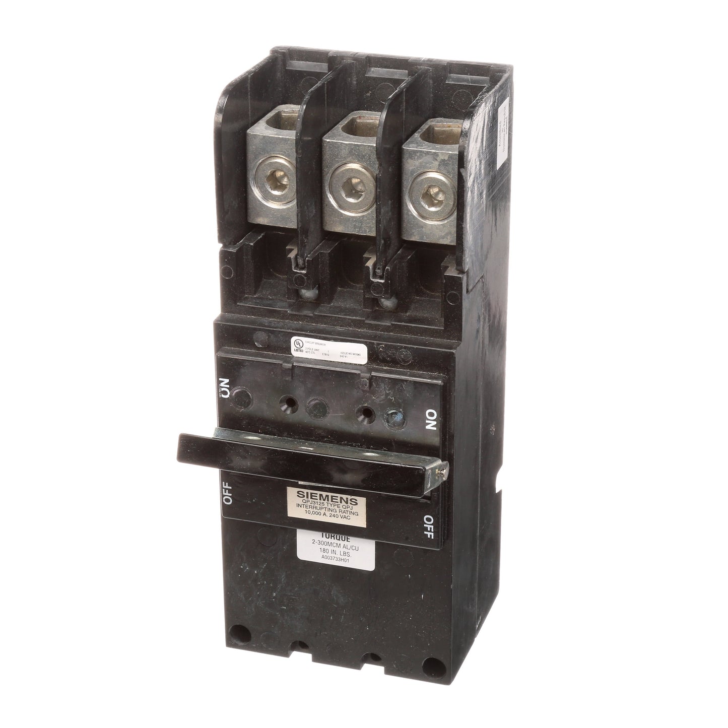 Siemens QPJ3125 Circuit Breaker | 240V 125A 3P 10kA@240V Bolt-On Q Series