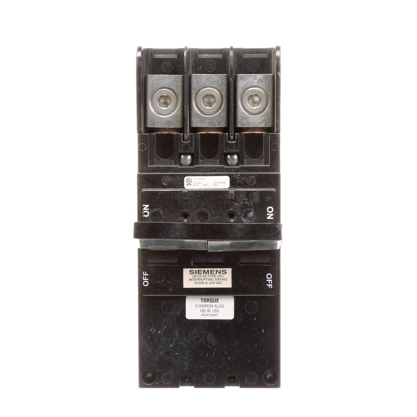 Siemens QPJ3125 Circuit Breaker | 240V 125A 3P 10kA@240V Bolt-On Q Series
